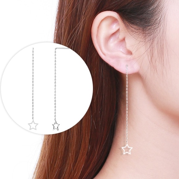 ✨NEW ✨Tiny Star 🌟 Chain Drop Earrings✨ - Picture 3 of 4